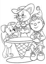 coloriage oui et zin mangent une glace chez mademoiselle chatounette